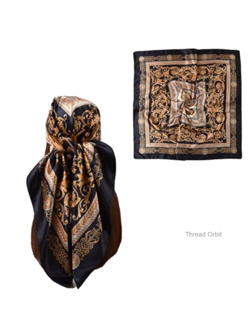35x35 Inch Silk-Like Head Scarf Hair Scarf Multipurpose Neck Wrap Headband